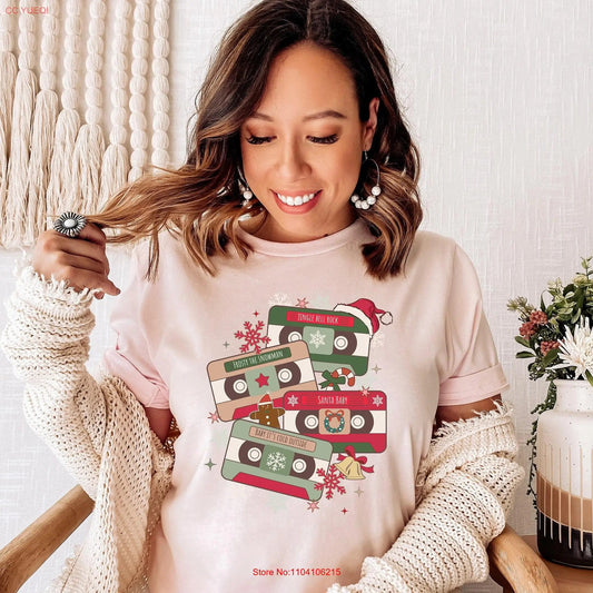 Retro Holiday Cassette Teacher T-Shirt – Fun & Festive Christmas Teacher Apparel | TeachingTeez.com - TeachingTeez.com